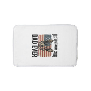 Australian Cattle Dog Dad Patriotic Vintage Shirt Bath Mat