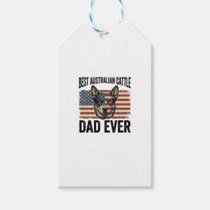 Australian Cattle Dog Dad Patriotic Vintage Shirt Gift Tags