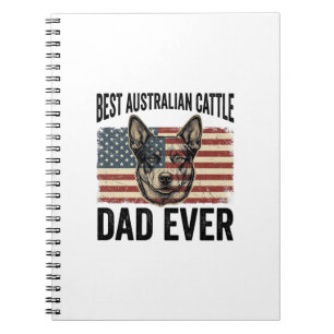 Australian Cattle Dog Dad Patriotic Vintage Shirt Notebook
