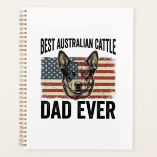 Australian Cattle Dog Dad Patriotic Vintage Shirt Planner