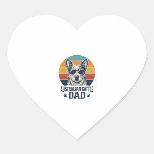 Australian Cattle Dog Dad Vintage Sunset Shirt_1 Heart Sticker