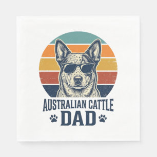 Australian Cattle Dog Dad Vintage Sunset Shirt_1 Napkin