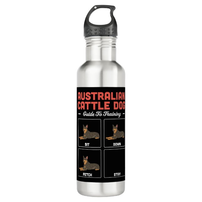 Australian Cattle Dog Guide To Training 710 Ml Water Bottle (Front)