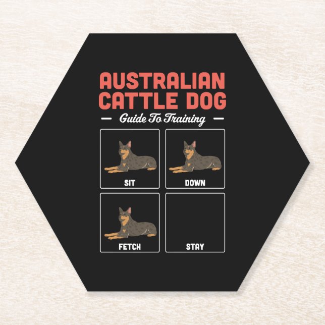 Australian Cattle Dog Guide To Training Paper Coaster (Front)