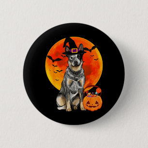 Australian Cattle Dog Halloween Pumpkin 6 Cm Round Badge