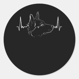 Australian Cattle Dog Heartbeat Classic Round Sticker