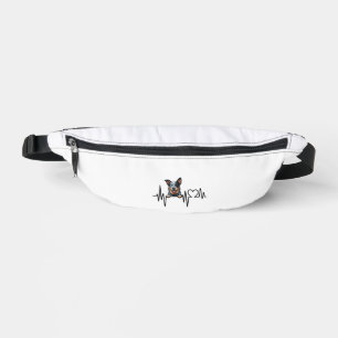 Australian Cattle Dog Heartbeat Ecg Heart Paw Bum Bags