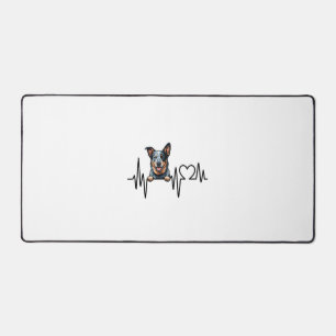 Australian Cattle Dog Heartbeat Ecg Heart Paw Desk Mat