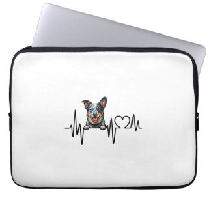 Australian Cattle Dog Heartbeat Ecg Heart Paw Laptop Sleeve