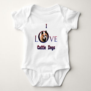 Australian Cattle Dog I Love Baby Bodysuit