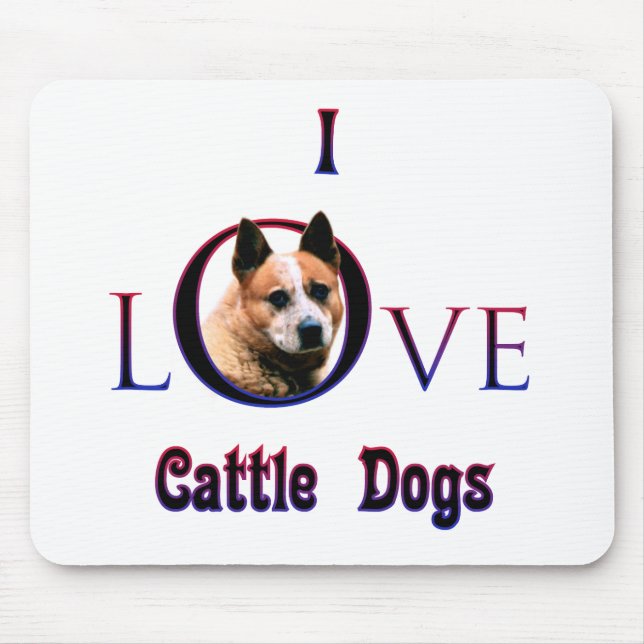 Australian Cattle Dog I Love Mouse Mat (Front)