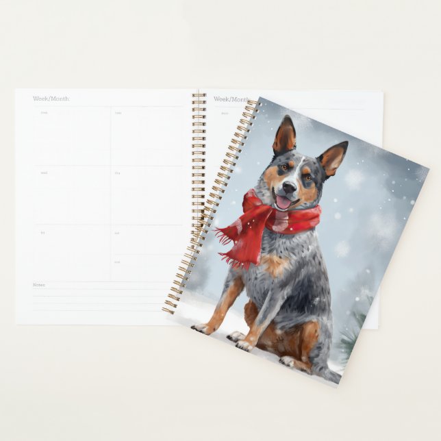 Australian Cattle Dog in Snow Christmas  Planner (Display)