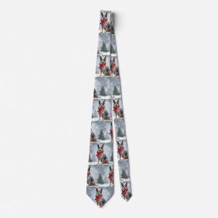 Australian Cattle Dog in Snow Christmas  Tie