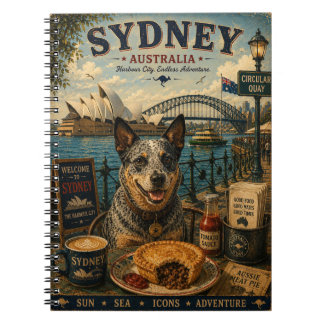 Australian Cattle Dog in Sydney Vintage Travel Art Notebook
