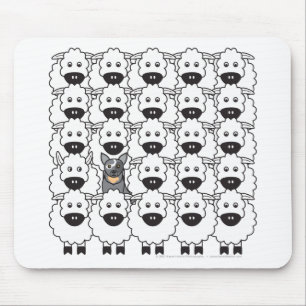 Australian Cattle Dog in the Sheep Mouse Mat