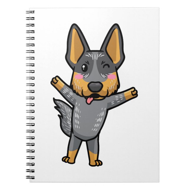 Australian Cattle Dog Kawaii Emoticon Notebook (Front)