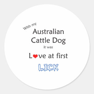 Australian Cattle Dog Lick Design Classic Round Sticker
