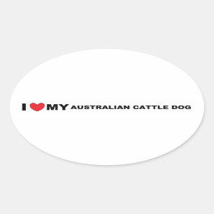 australian cattle dog love oval sticker