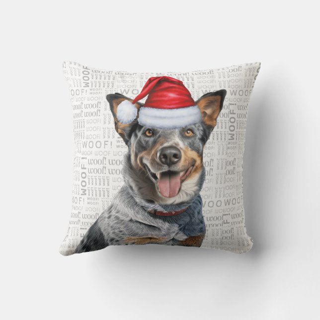 Australian Cattle Dog Lover Christmas Holiday Cushion (Back)