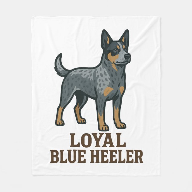 Australian Cattle Dog Loyal Blue Heeler Fleece Blanket (Front)