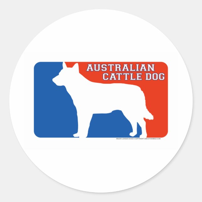 Australian Cattle Dog Major League Dog Sticker (Front)