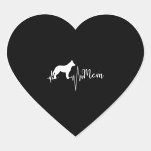 Australian Cattle Dog Mama Heartbeat Heart Sticker