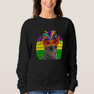 Australian Cattle Dog Mardi Gras Party Dog Mask Be Sweatshirt