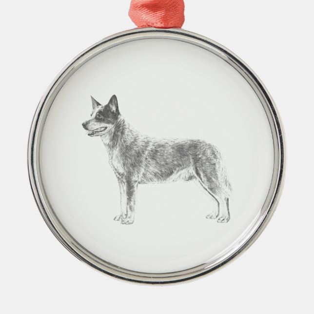 Australian Cattle Dog Metal Tree Decoration (Front)