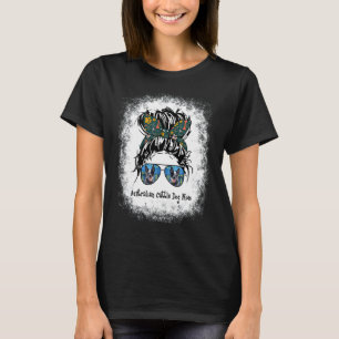 Australian Cattle Dog Mum Bleached Messy Bun Mothe T-Shirt