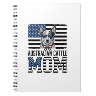 Australian Cattle Dog Mum Patriotic Vintage Shirt_ Notebook