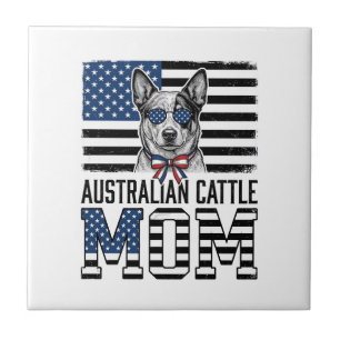 Australian Cattle Dog Mum Patriotic Vintage Shirt_ Tile