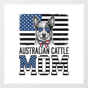 Australian Cattle Dog Mum Patriotic Vintage Shirt_ Window Cling