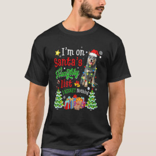 Australian Cattle Dog On Santa's Naughty List Xma T-Shirt