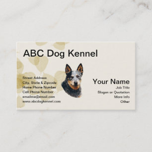 Australian Cattle Dog on Tan Leaves Business Card