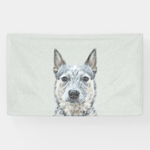 Australian Cattle Dog Painting - Cute Original Art Banner