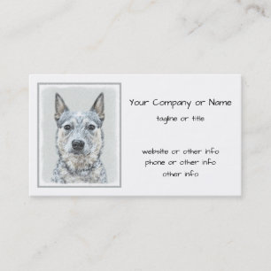 Australian Cattle Dog Painting - Cute Original Art Business Card