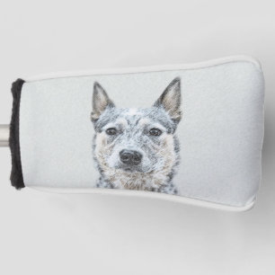Australian Cattle Dog Painting - Cute Original Art Golf Head Cover
