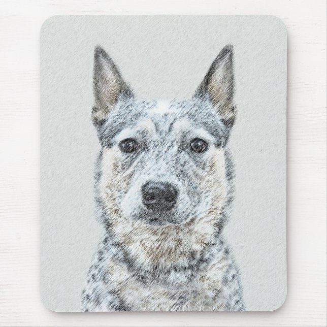 Australian Cattle Dog Painting - Cute Original Art Mouse Mat (Front)