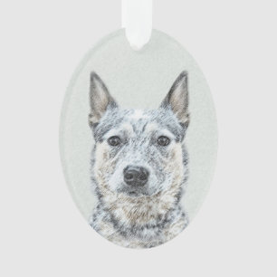 Australian Cattle Dog Painting - Cute Original Art Ornament