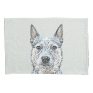 Australian Cattle Dog Painting - Cute Original Art Pillowcase