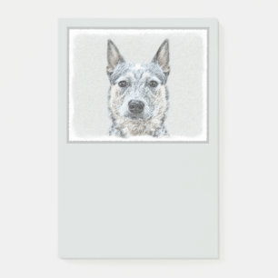 Australian Cattle Dog Painting - Cute Original Art Post-it Notes