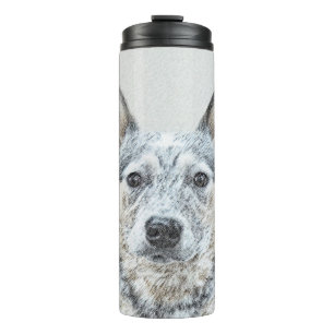 Australian Cattle Dog Painting - Cute Original Art Thermal Tumbler