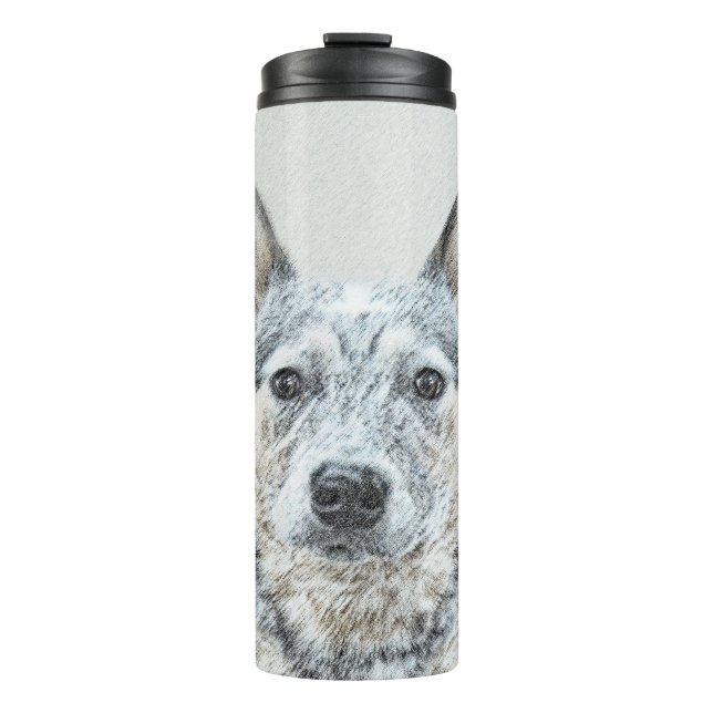 Australian Cattle Dog Painting - Cute Original Art Thermal Tumbler (Front)