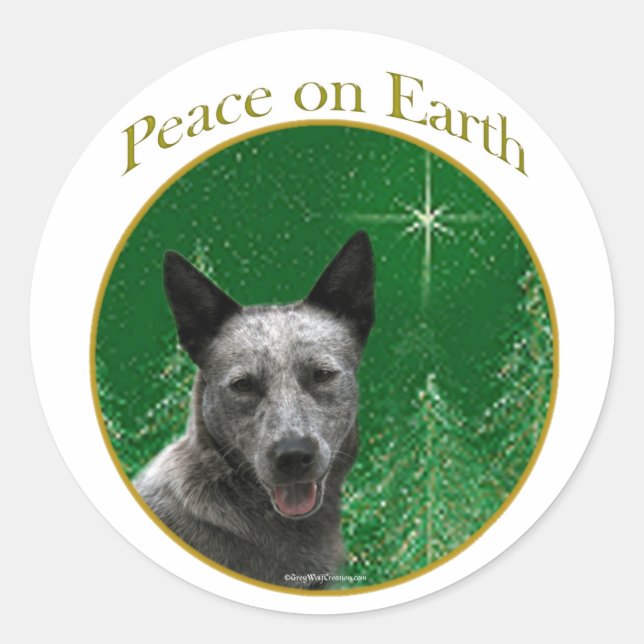 Australian Cattle Dog Peace Classic Round Sticker (Front)