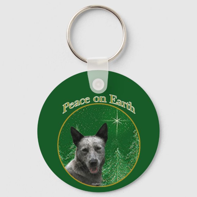 Australian Cattle Dog Peace Key Ring (Front)