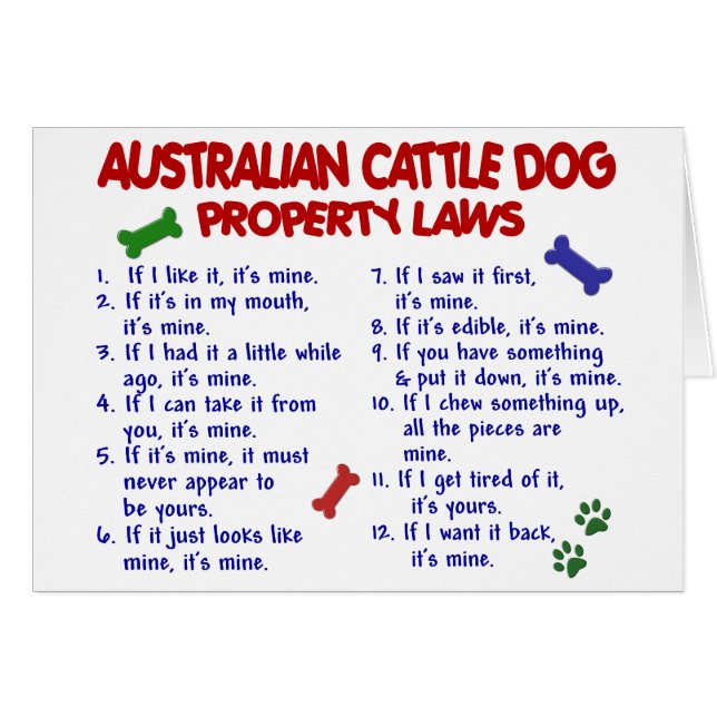 AUSTRALIAN CATTLE DOG Property Laws 2 (Front Horizontal)
