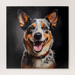 Australian Cattle Dog Realism Art Portrait Jigsaw Puzzle
