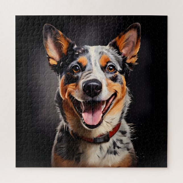 Australian Cattle Dog Realism Art Portrait Jigsaw Puzzle (Vertical)