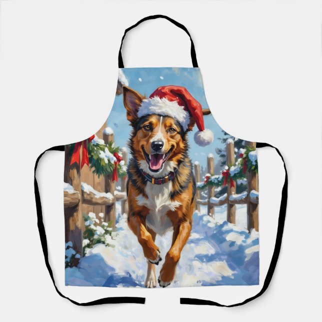 Australian Cattle Dog Red Heeler Christmas Apron (Front)