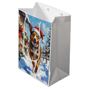 Australian Cattle Dog Red Heeler Christmas Medium Gift Bag
